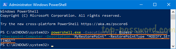 Launch Windows PowerShell as admin and enter the command