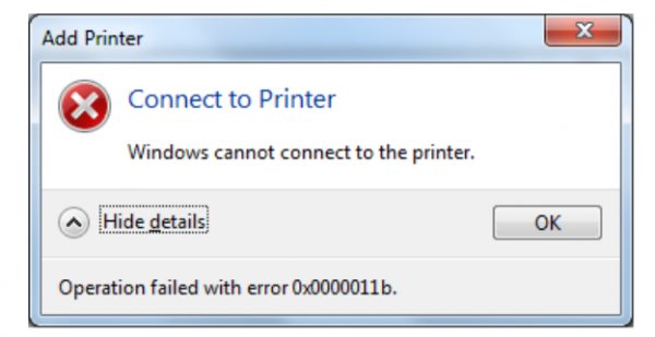 How to Fix Windows Printer Error 0x0000011b