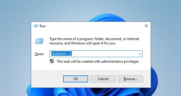 To cancel the Windows 11 shutdown timer command