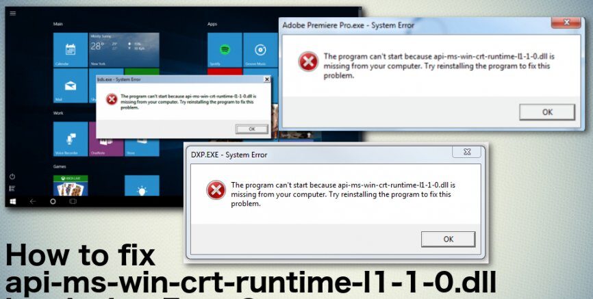 How to fix api-ms-win-crt-runtime-l1-1-0.dll is missing error