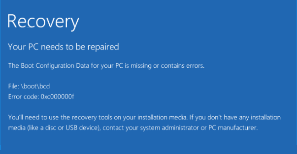 How to fixed: error 0xc000000f
