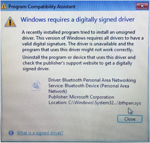 The message "a digitally signed driver is required" when start LOL