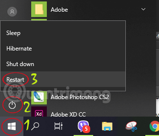 Restart your Windows 10 computer