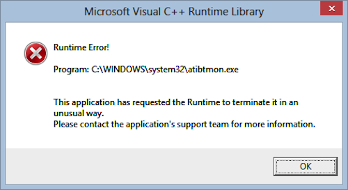 How to fix runtime error in Windows 10