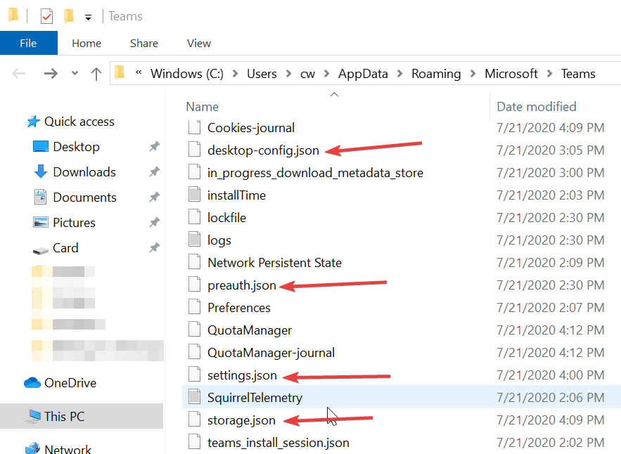 microsoft teams json files