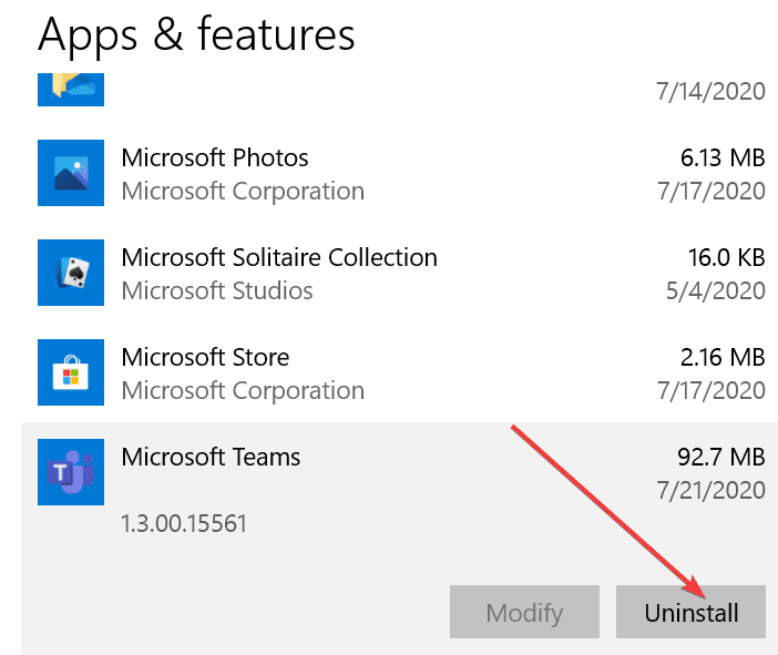 microsoft teams uninstall
