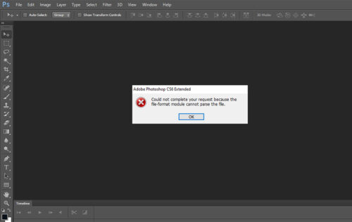 Fix error Cannot complete your request because the file-format module cannot parse the file