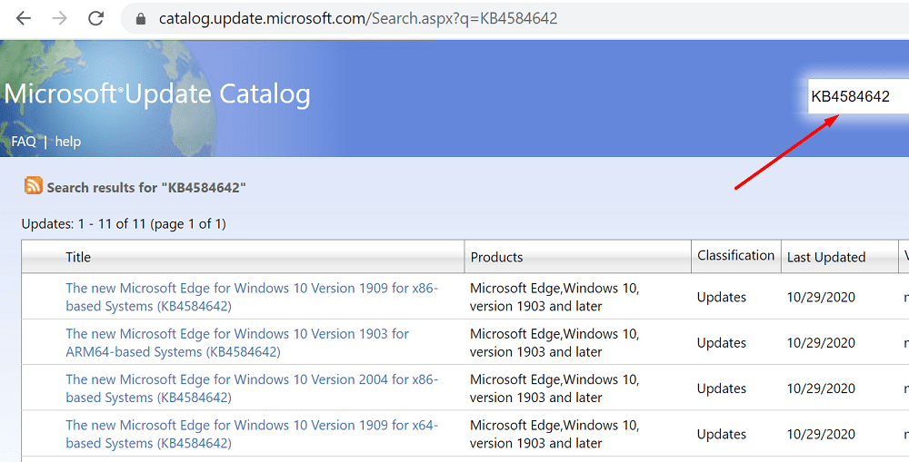 microsoft update catalog