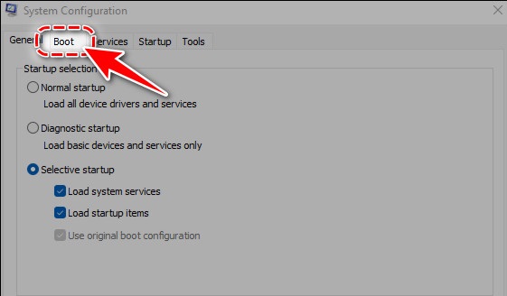 In the System panel, select Boot