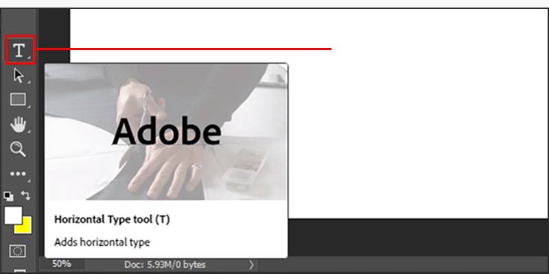 Select the Horizontal Type tool