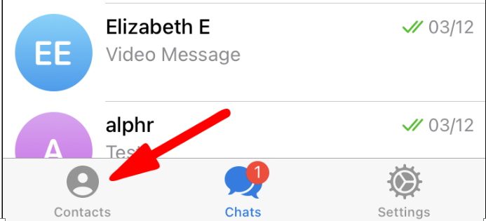 click on the Contacts icon