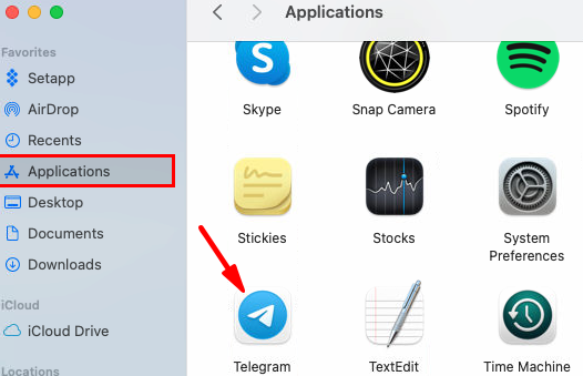 launch the Telegram app