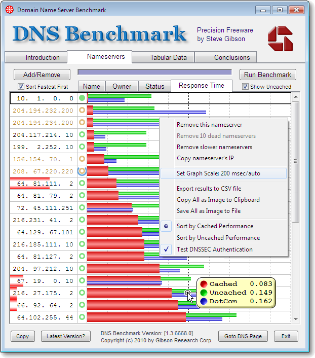GRC Domain Name Speed ​​Benchmark