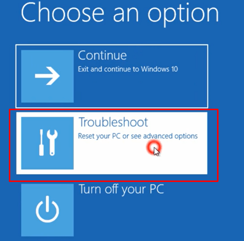 Select – Troubleshoot