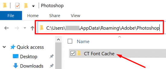 Delete the CT Font Cache folder