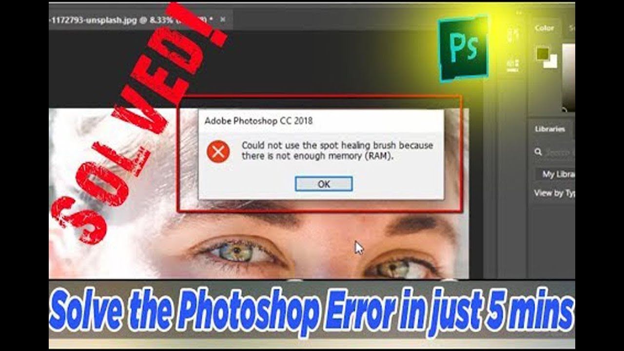 How to fix Not enough RAM Photoshop error 