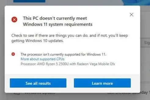 Run the PC Health Checker Tool