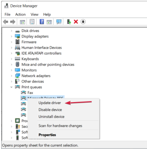 select Update Driver