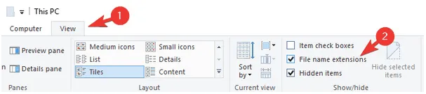 File name extensions