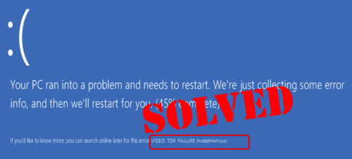 Fix video_tdr_failure nvlddmkm.sys windows 10