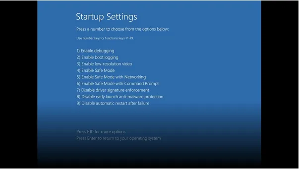 Startup Settings
