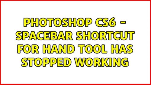 Fix Photoshop spacebar hand tool not working Mac