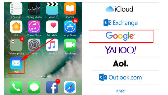 Sử dụng tiện ích Mail của iPhone để đăng nhập tài khoản Gmail