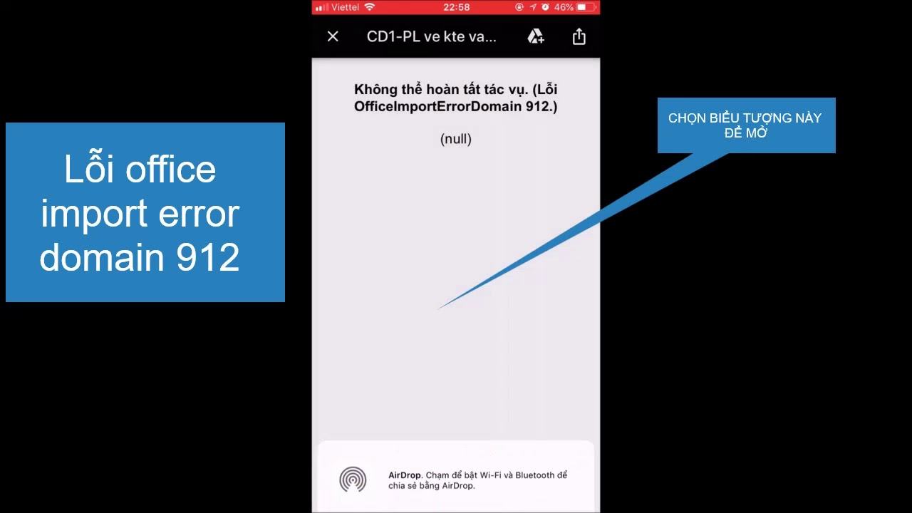 Hướng dẫn sửa lỗi officeimporterrordomain 912 trên iphone